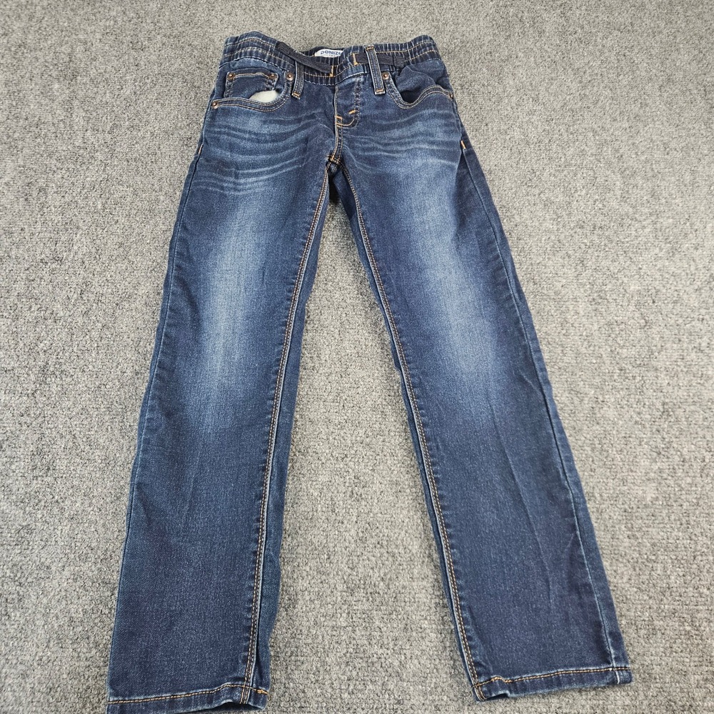 Denizen from Levis Boys Size 7 Regular Dark Wash Elastic Waist Denim Jeans